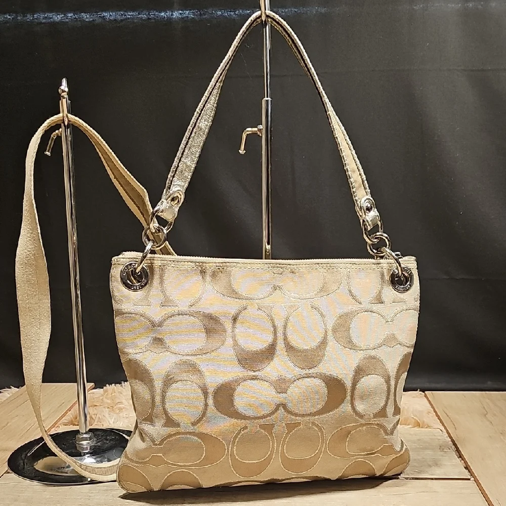 Coach Stylish Beige Designer Shoulder Bag